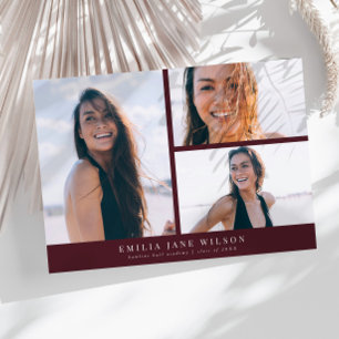 Minimal Multi-Foto Abschluss Ankündigung rot