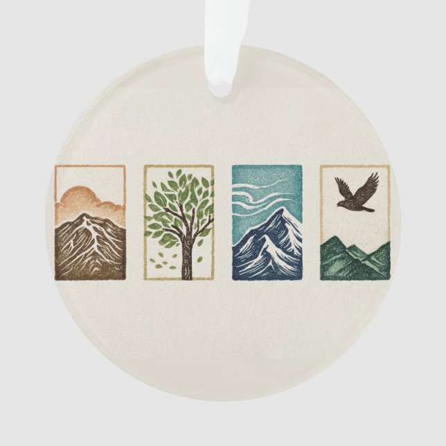 Minimal Nature Set – Mountain & Tree Art (devant)