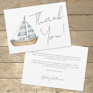 Minimal Nautical Baby Dusche Dankeskarte