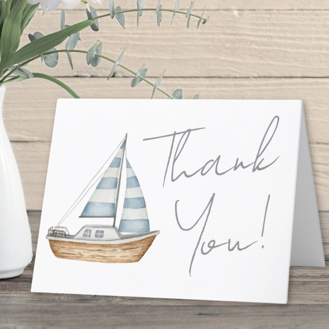 Minimal Nautical Baby Dusche Dankeskarte (Minimal Nautical Baby Shower Thank You Card )