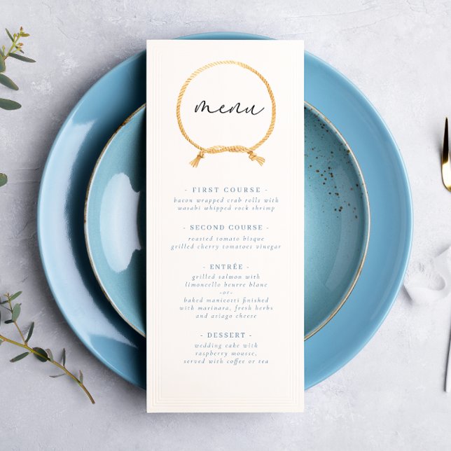 Minimal Nautical Sailboat Ahoy Boy's Menükarte (Von Creator hochgeladen)