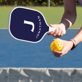 Minimal Navy Classic Monogram Pickleball Schläger