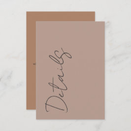Minimal Neutral Typography Wedding Details Begleitkarte