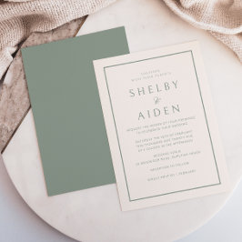 Minimal neutrales Elegant Moderne Hochzeit Einladung