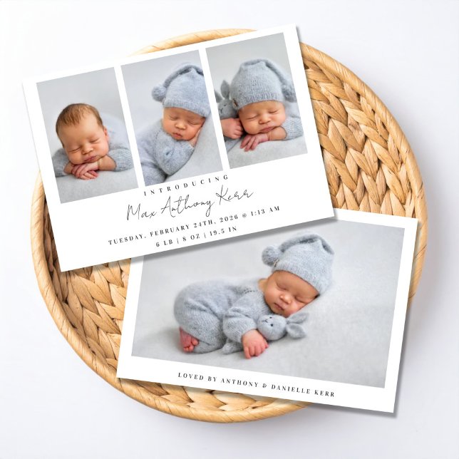 Minimal Newborn Announcement Einladung (Von Creator hochgeladen)