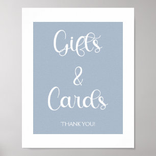 Minimal Niedlich Elegant Simple Blue Baby Shower G Poster