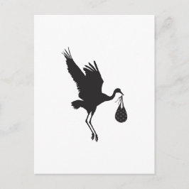 Minimal Niedlich Stork Unisex Kinderdusche Einladu Postkarte