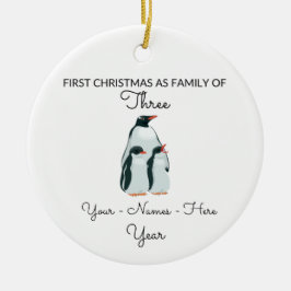 Minimal Niedliche Weihnachten als Familie von drei Keramik Ornament
