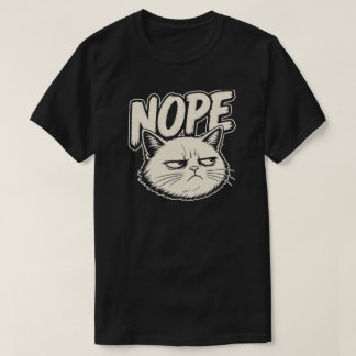 Minimal Nope Cat Mood Design T-Shirt