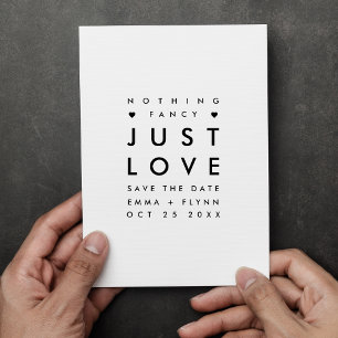 Minimal Nothing Fancy Just Love Save the Date
