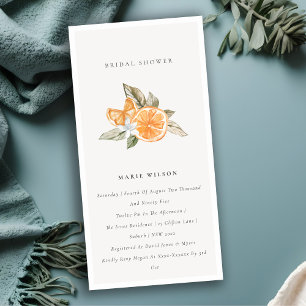 Minimal Orange Botanical Boho Brautparty Einladung