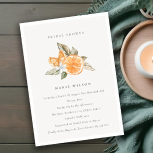 Minimal Orange Botanical Boho Brautparty Einladung