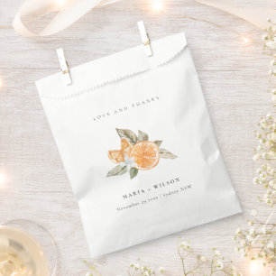 Minimal Orange Botanical Boho Liebe Dank Hochzeit Geschenktütchen