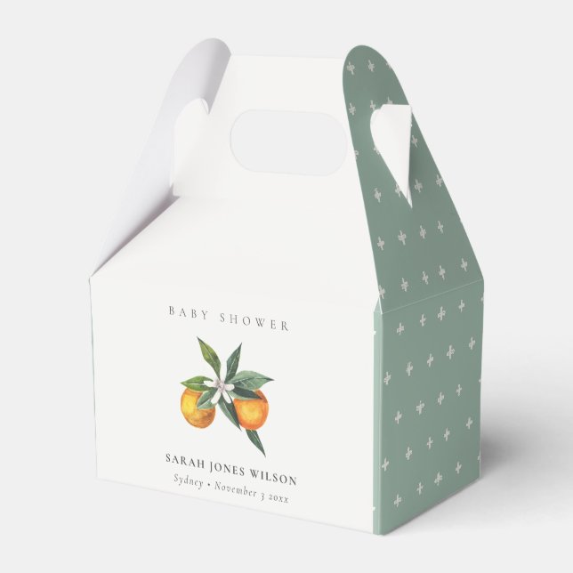 Minimal Orange Fauna Beratung für Mama Baby Dusche Geschenkschachtel (Vorderseite)