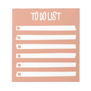 Minimal Orange Rosa Weiß einfach Mädchen zu tun Li Notizblock