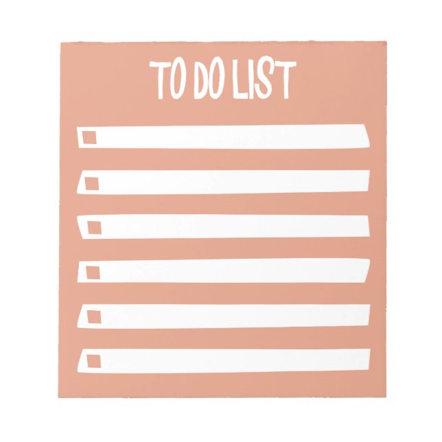 Minimal Orange Rosa Weiß einfach Mädchen zu tun Li Notizblock (Vorderseite)