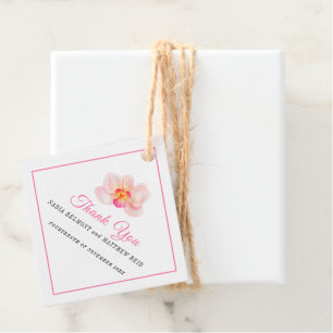 Minimal orchid rosa weiße Hochzeit danke Geschenkanhänger