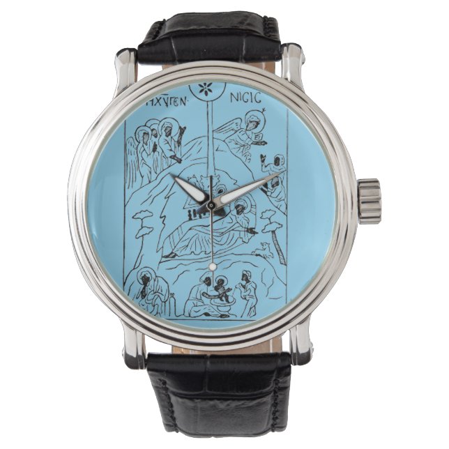 Minimal-Orthodoxe Krippe Armbanduhr (Vorderseite)