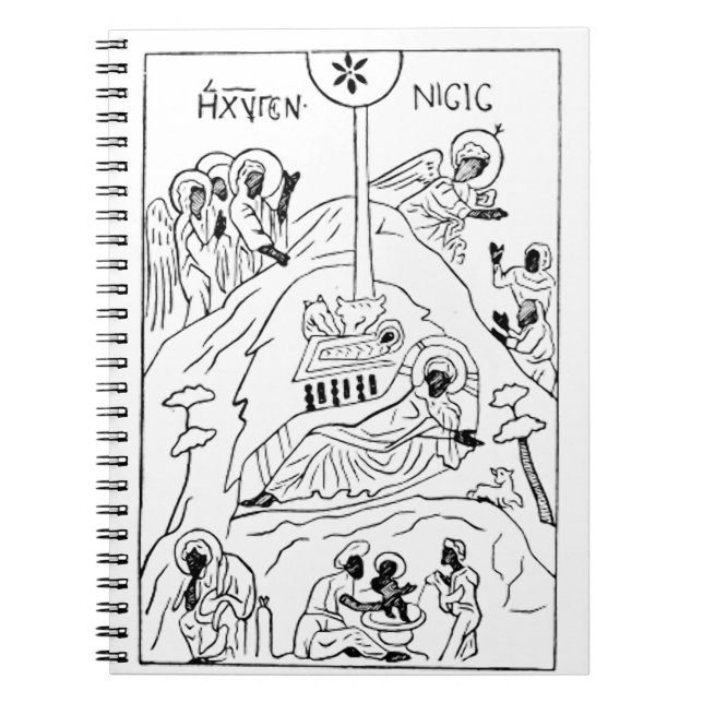 Minimal-Orthodoxe Krippe Notizblock (Vorderseite)