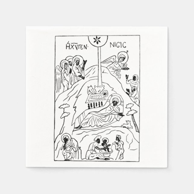 Minimal-Orthodoxe Krippe Serviette (Vorderseite)