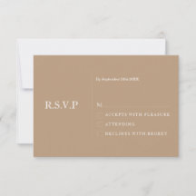 Minimal Pale Taupe Moderne Hochzeitsslittkarte RSV