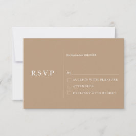 Minimal Pale Taupe Moderne Hochzeitsslittkarte RSV Einladung