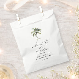 Minimal Palm Tree Tropical Beach Hochzeit Empfang Geschenktütchen