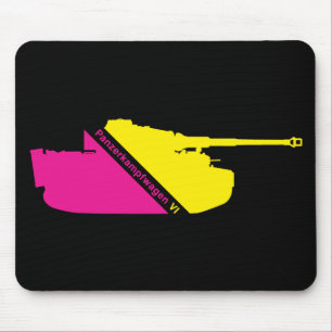 Minimal Panzerkampfwagen VI, magenta-gelb Mousepad