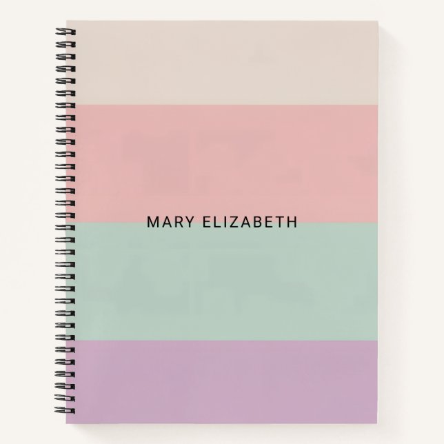 Minimal Pastel Color Block Personalized Notebook Notizbuch (Vorderseite)
