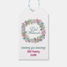Minimal Pastel Floral Eid Mubarak Personalisiert Geschenkanhänger