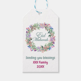 Minimal Pastel Floral Eid Mubarak Personalisiert Geschenkanhänger