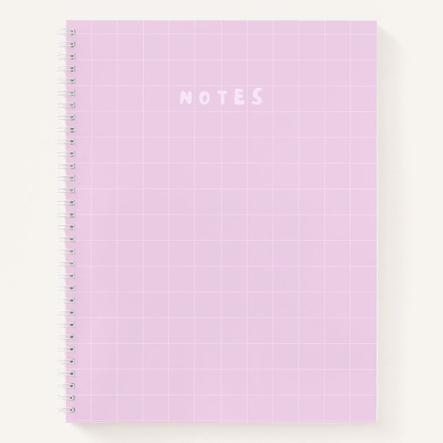 Minimal Pastel Grid "NOTES" Cover - Niedliche Ästh Notizbuch (Vorderseite)