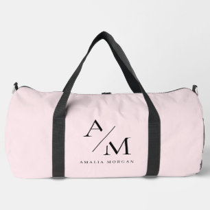 Minimal Pastel Pink Initial & Personalisiert Duffle Bag