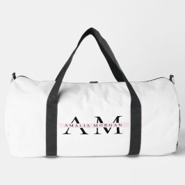 Minimal Pastel Pink Initial & Personalisiert Duffle Bag
