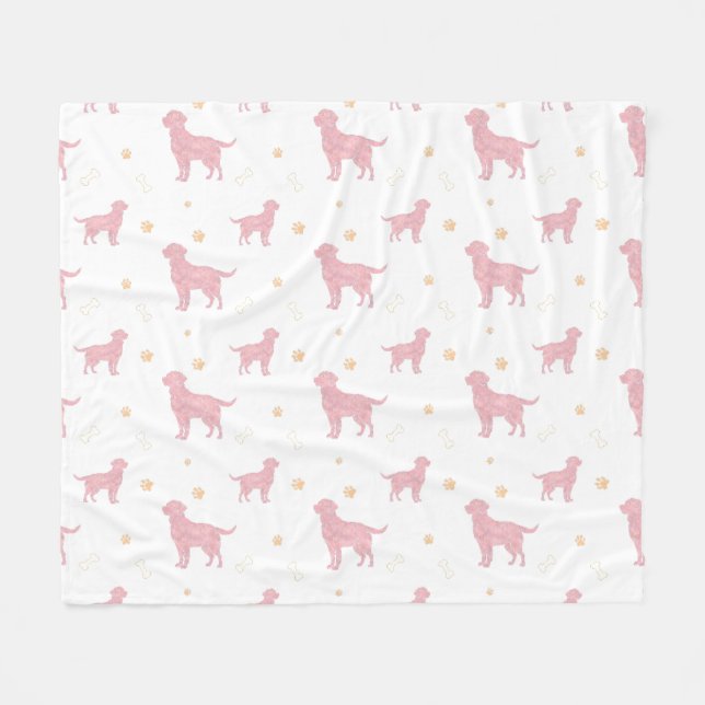 Minimal Pastel pink Labrador Retriever Blanket  Fleecedecke (Vorderseite (Horizontal))