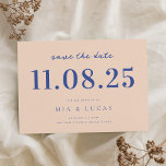 Minimal Peach Blue Chic Hochzeitstag außerhalb des Save The Date<br><div class="desc">Personalisieren Sie diese minimale schicke Design Hochzeit speichern Sie das Datum mit allen Ihren Details.</div>