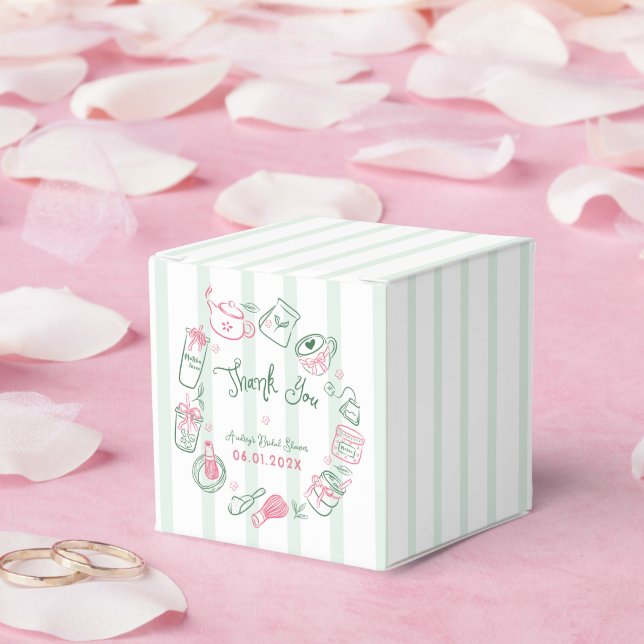 Minimal Perfect Matcha  Bridal Shower Thank You Geschenkschachtel (Hochzeit)