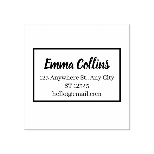 Minimal Personal Address Stamp – Clean Address Gummistempel (Prägung)