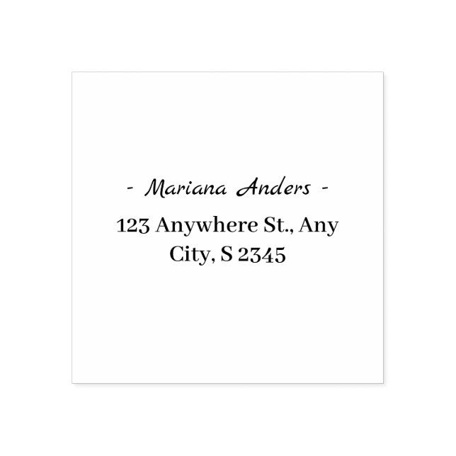 Minimal Personal Address Stamp Gummistempel (Prägung)