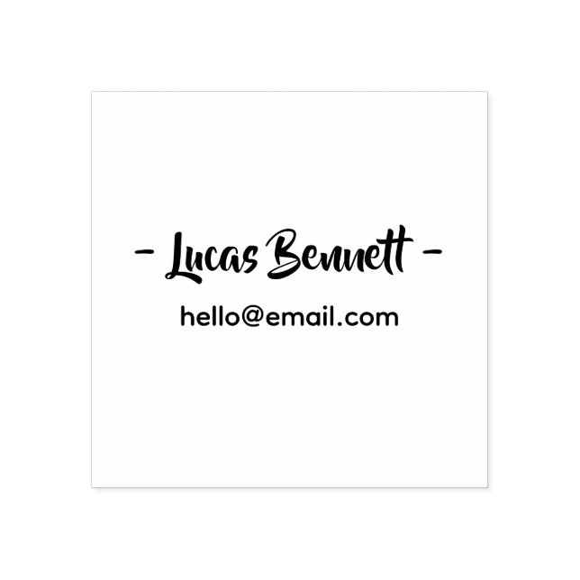 Minimal Personal Address Stamp – Name & Email Gummistempel (Prägung)