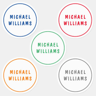 Minimal Personalisierte Boy Name Closing Etiketten