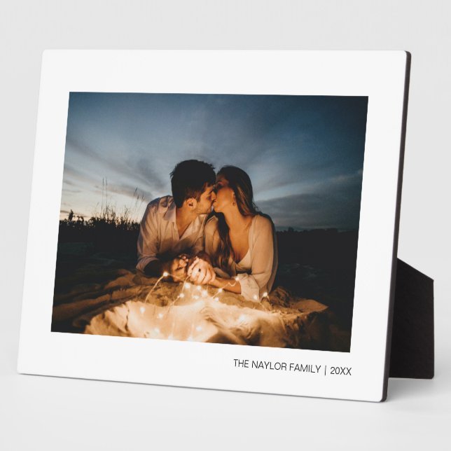 Minimal Personalisiertes Foto Plaque mit Easel Fotoplatte (Seite)