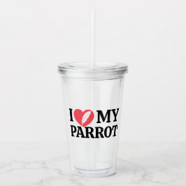 Minimal Personalized Parrot Lover Quote Typography Acryltrinkbecher