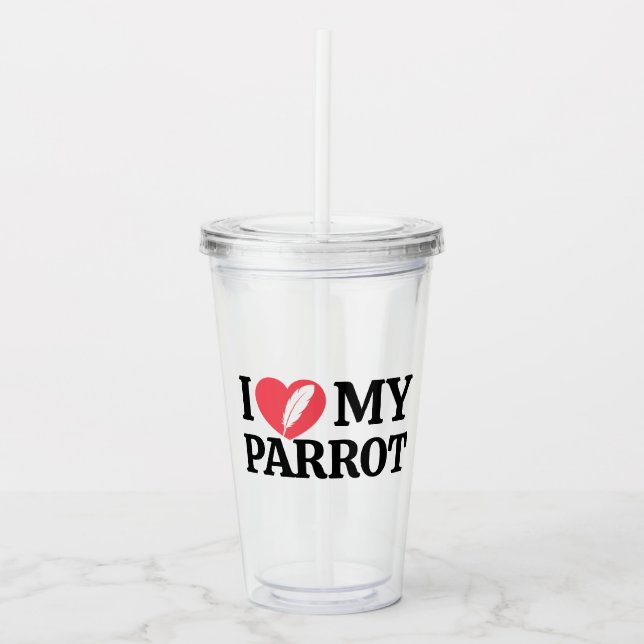 Minimal Personalized Parrot Lover Quote Typography Acryltrinkbecher (Vorderseite)