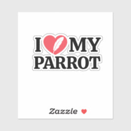 Minimal Personalized Parrot Lover Quote Typography Aufkleber