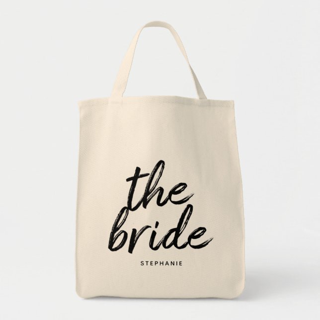 Minimal personnalisé Le Sac fourre-tout de mariée (Devant)