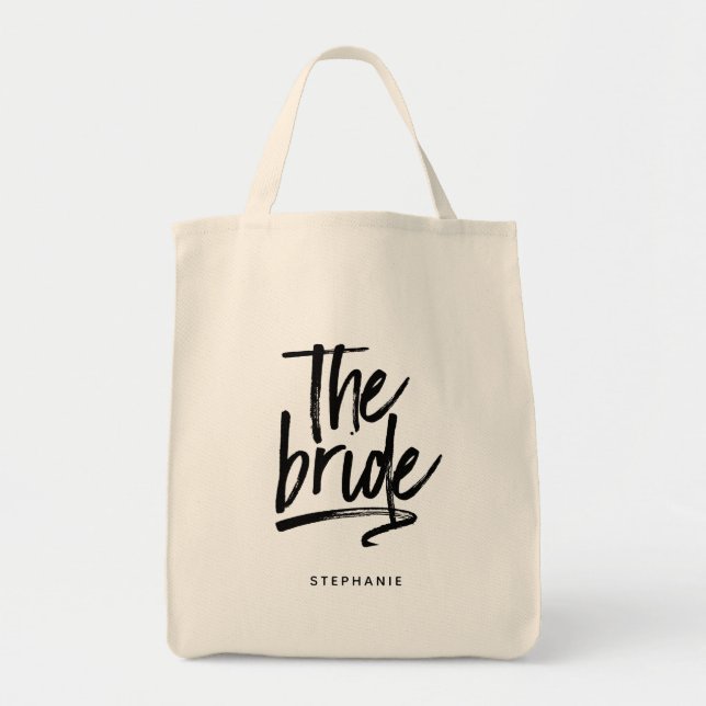 Minimal personnalisé Le Sac fourre-tout de mariée (Devant)