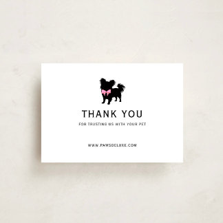 Minimal Pet Silhouette Dog Grooming QR Code Dankeskarte