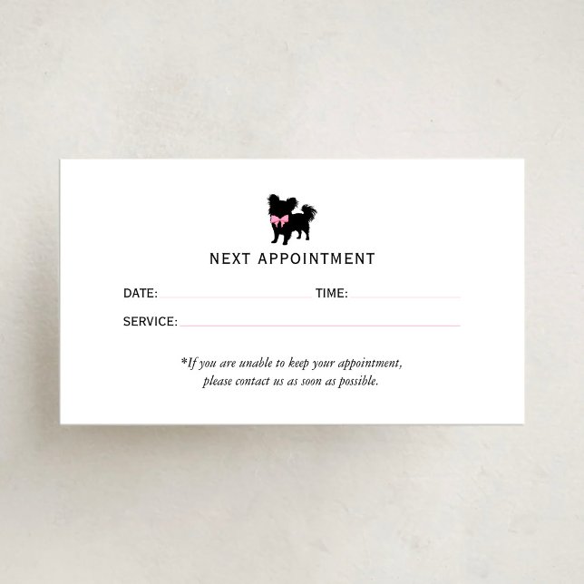 Minimal Pet Silhouette Dog Grooming Terminkarte (Von Creator hochgeladen)