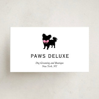 Minimal Pet Silhouette Dog Grooming Visitenkarte